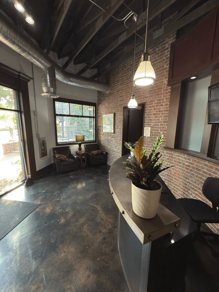 Reception desk at Oak & Sage Wellness Center in Edmond