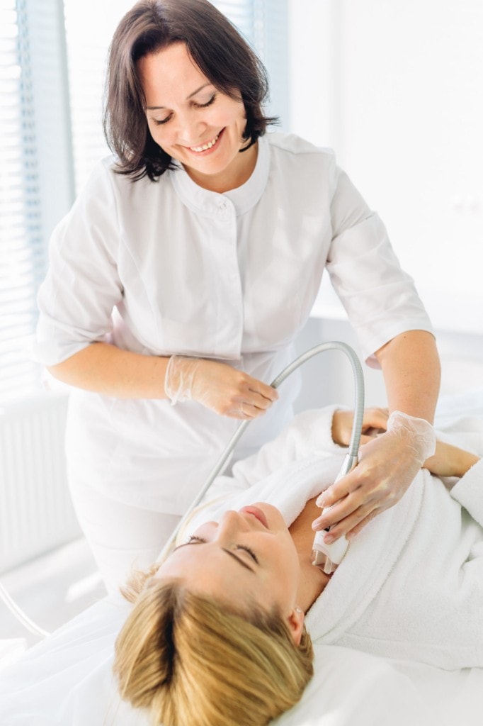 Skin tightening treatment session at Oak & Sage Wellness Center